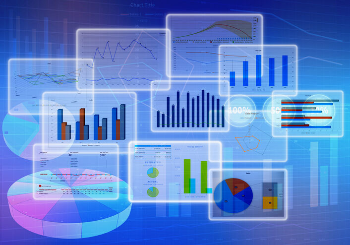 Chart diagrams and Business with financial symbols